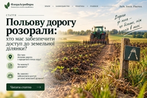 Польову дорогу розорали: як захистити доступ до своєї земельної ділянки?