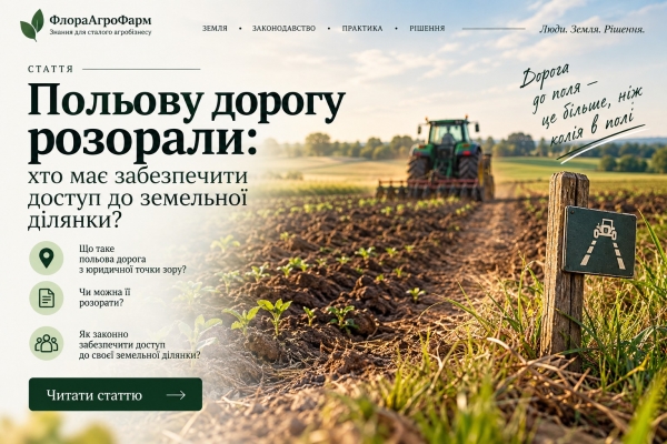 Польову дорогу розорали: як захистити доступ до своєї земельної ділянки?